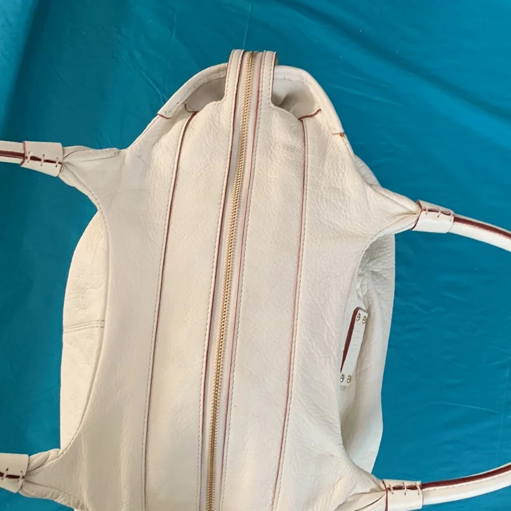 Kate Spade White Tote/Satchel in Pebbled Leather